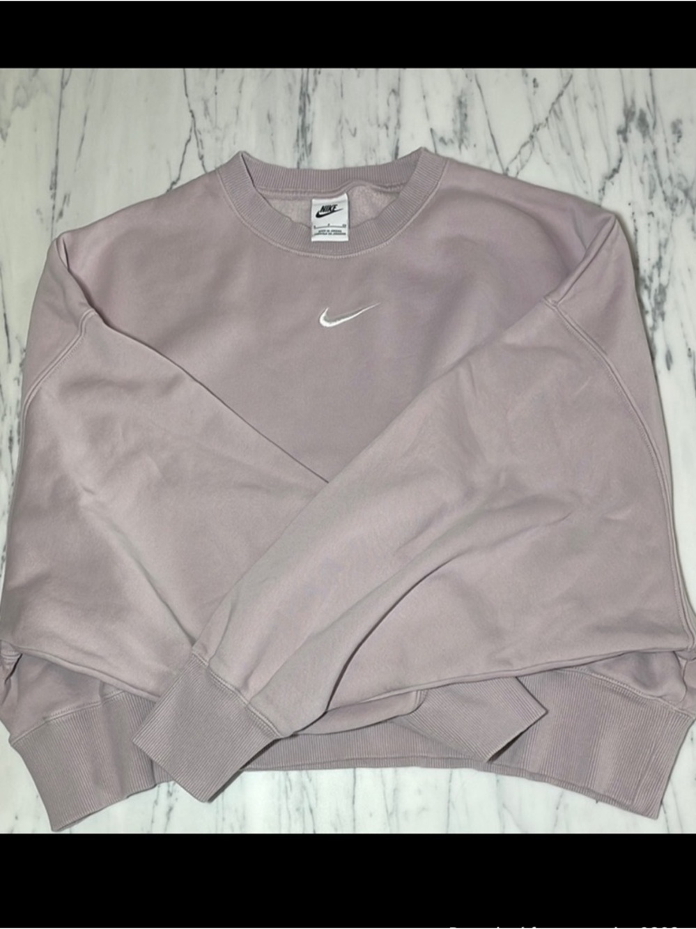 Nike Women's Light Mauve/Pink Crewneck Sweatshirt with White Swoosh